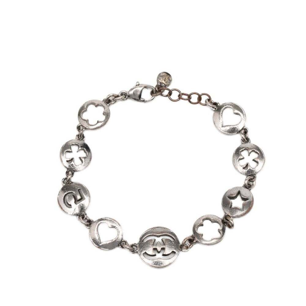 CHANEL Authentic Silver Logo Charm Bracelet - Picture 2 of 5